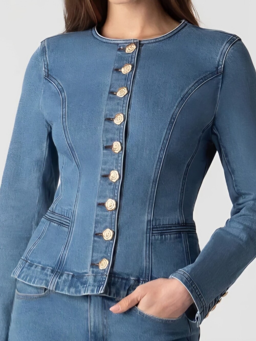 Generation Love Ophelia Denim Blazer M - Picture 2 of 9